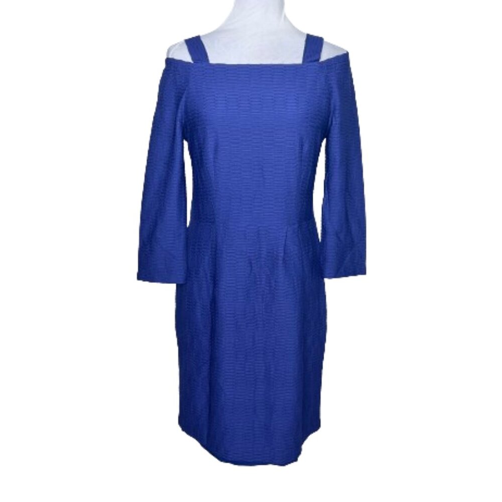 Nanette Lepore Navy Blue Cold Shoulder Dress Sz 6